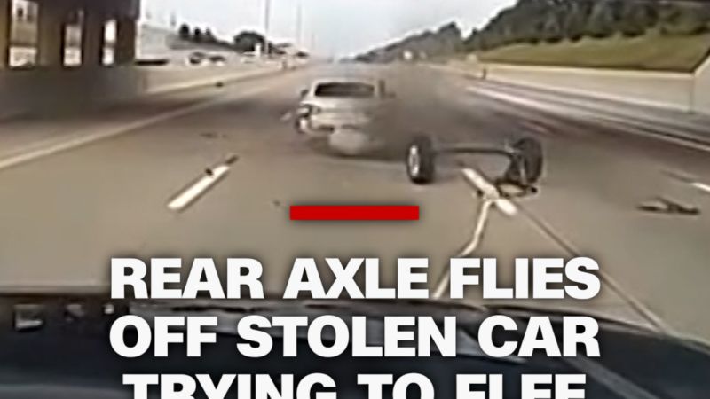 Police Pursuit Ends With Stolen Vehicle Losing Rear Axle Police Pursuit Ends With Stolen Vehicle Losing Rear Axle